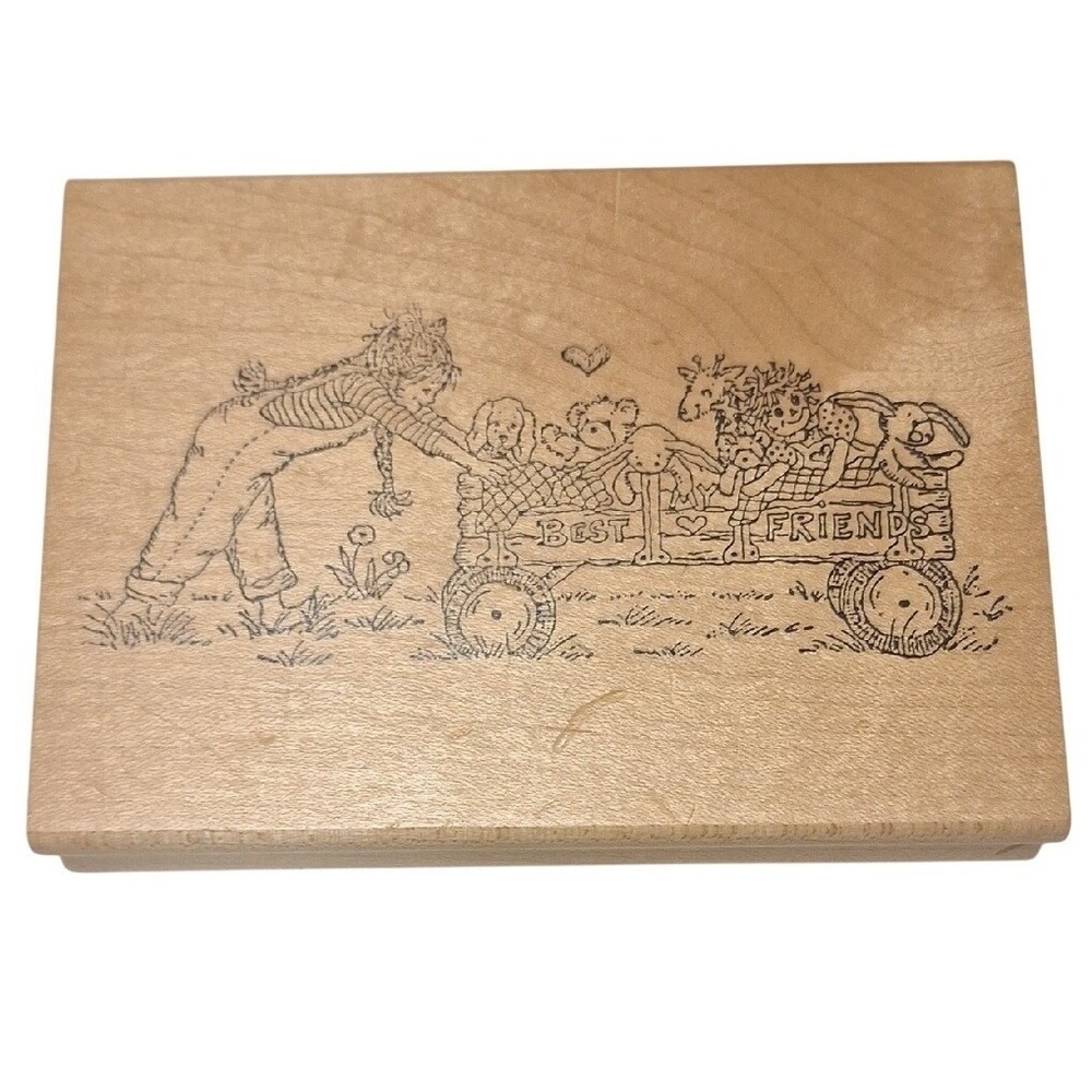 Best Friends Vintage‎ 1995 Hampton Art Wooden Rubber Stamp
